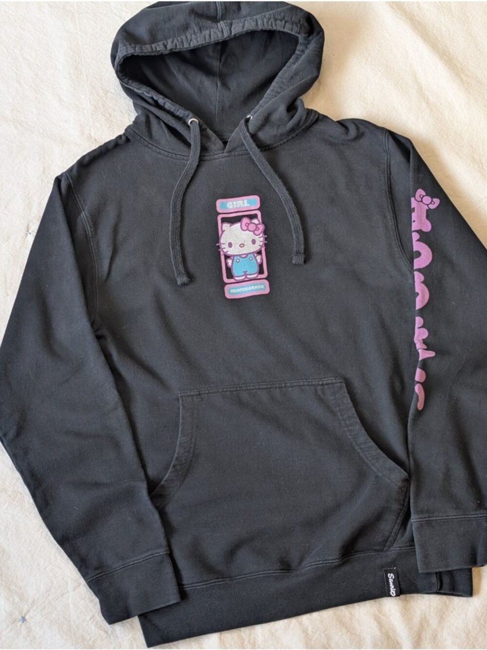 Girl Skateboards x Hello Kitty 2020 Black Logo Graphic Skate Hoodie Men's Small